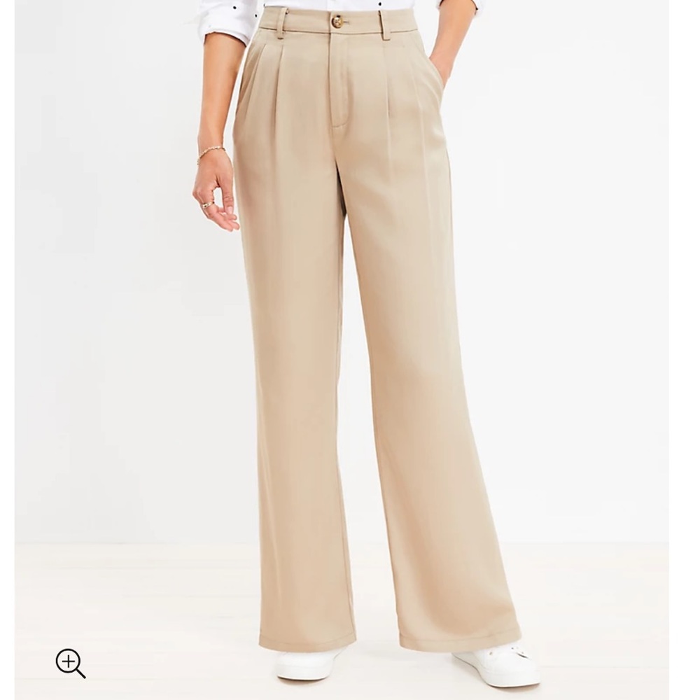 Loft wide leg pleat trouser